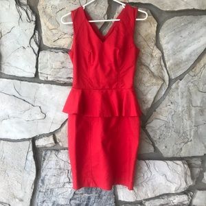 H&M Red peplum dress size 4